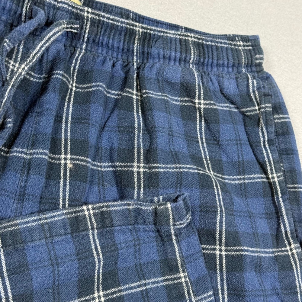 LL Bean Mens Blue Plaid Flannel Pajama Pants Cotton Sleepwear Size Medium 32
